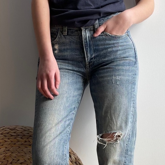 G-STAR  BOYFRIEND MEDIUM BLUE WASHED JEANS -24 - Picture 5 of 16